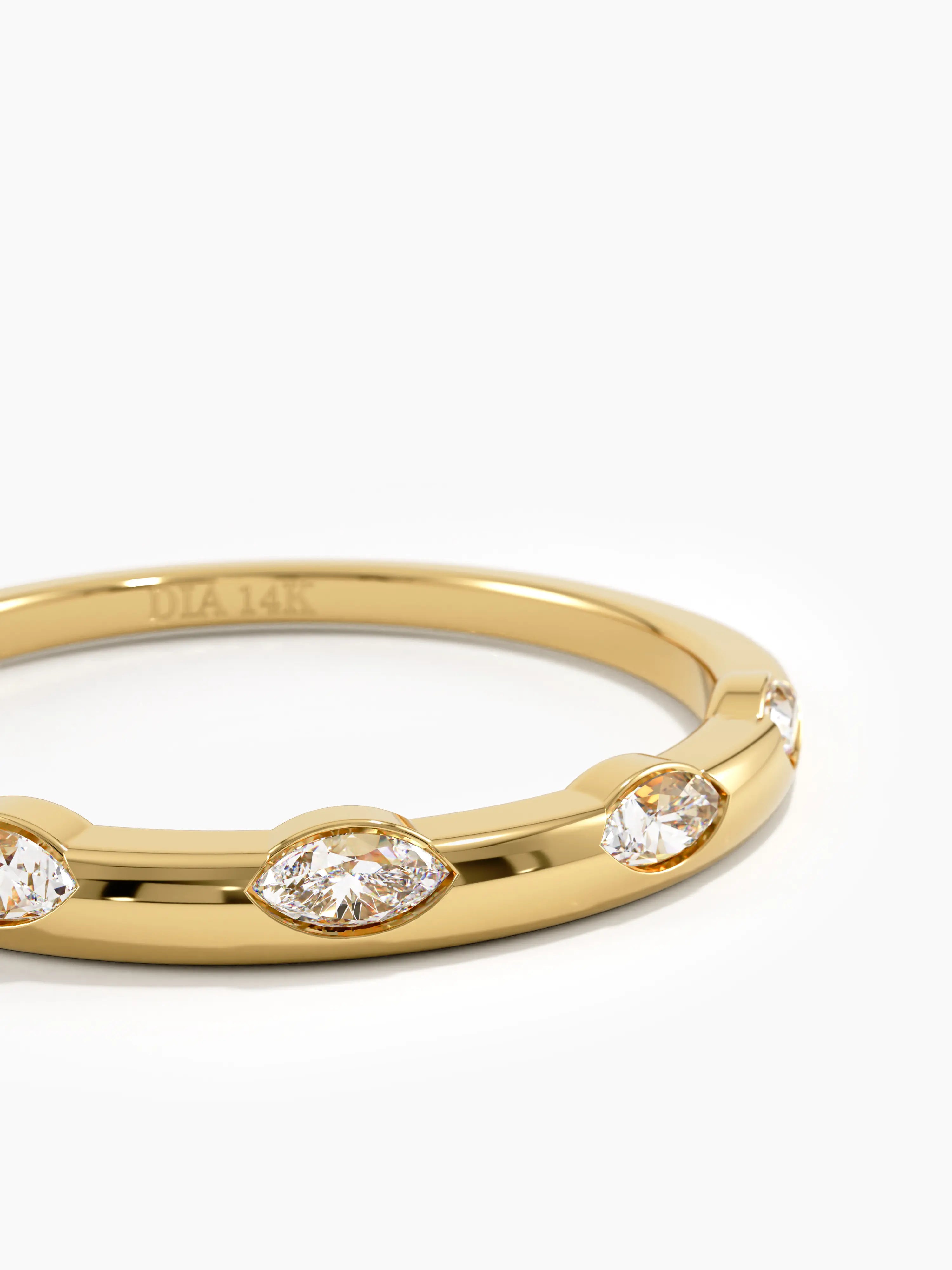 Marquise Slim Stacking Ring, solid gold ring, view 2 | DiaFifth