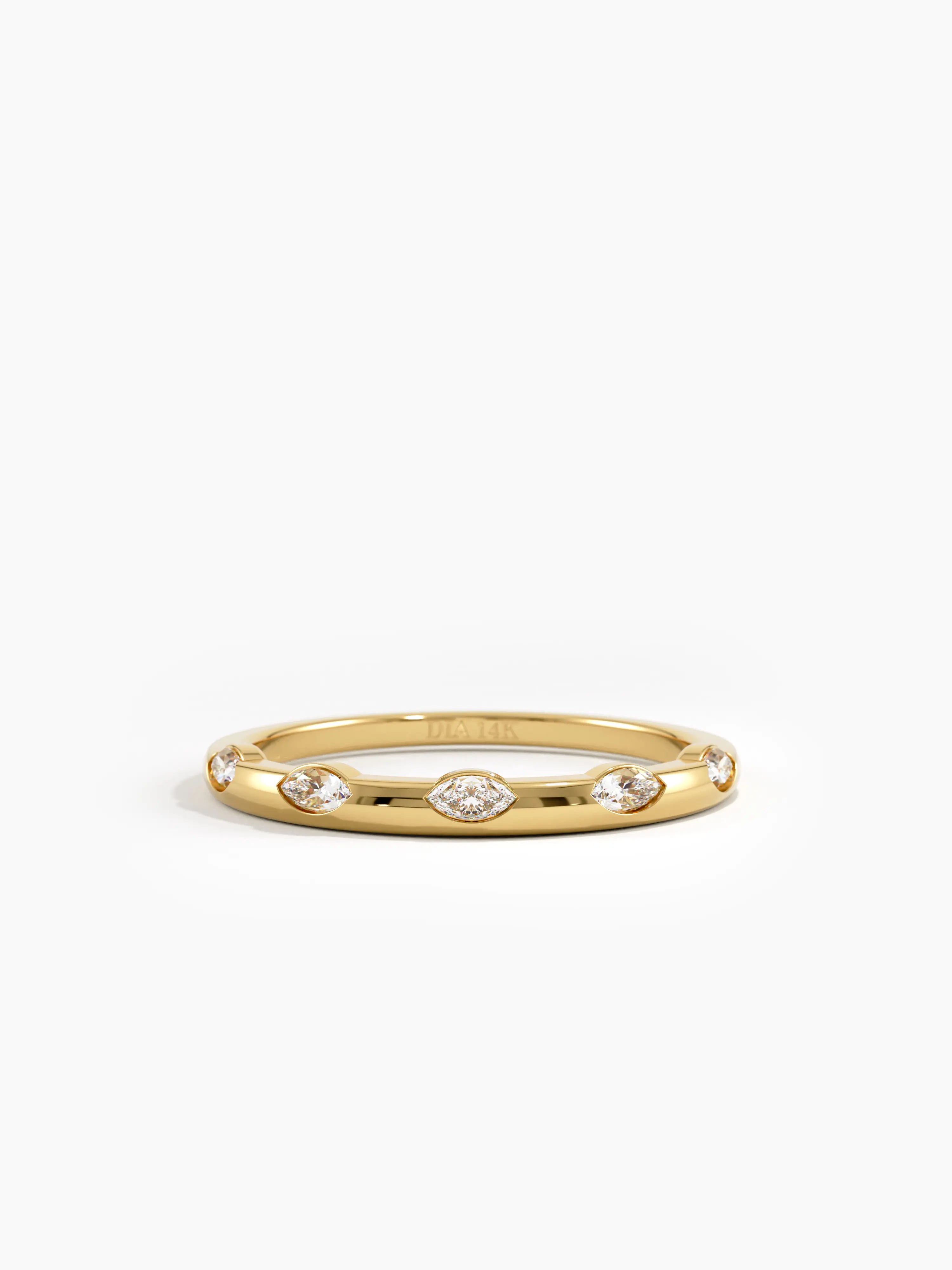 Marquise Slim Stacking Ring, solid gold ring | DiaFifth