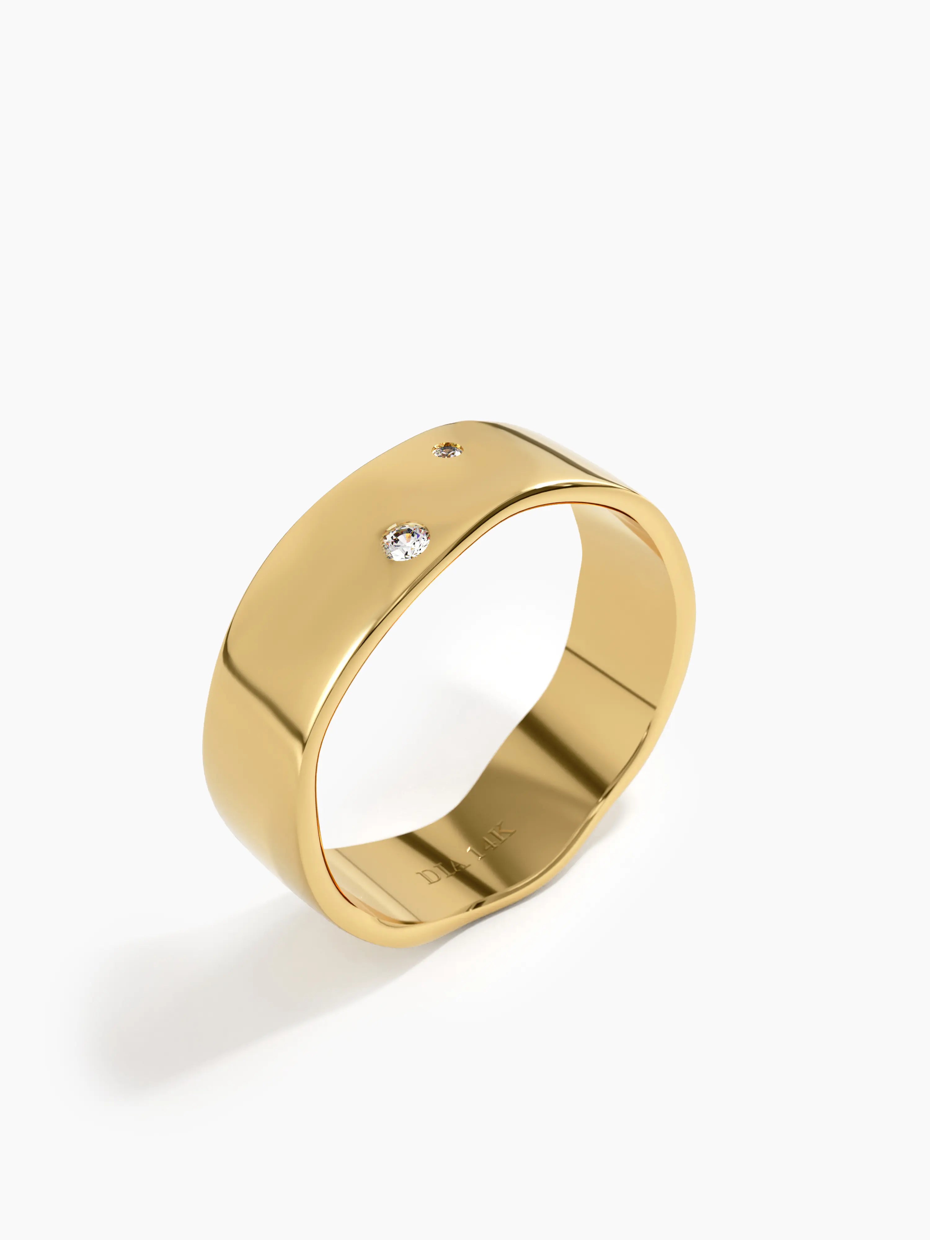 Wavy Wedding Band, solid gold ring, view 5 | DiaFifth