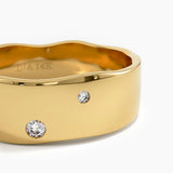 Wavy Wedding Band, solid gold ring, view 2 | DiaFifth