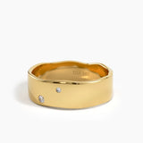 Wavy Wedding Band, solid gold ring, view 4 | DiaFifth