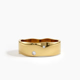 Wavy Wedding Band, solid gold ring | DiaFifth