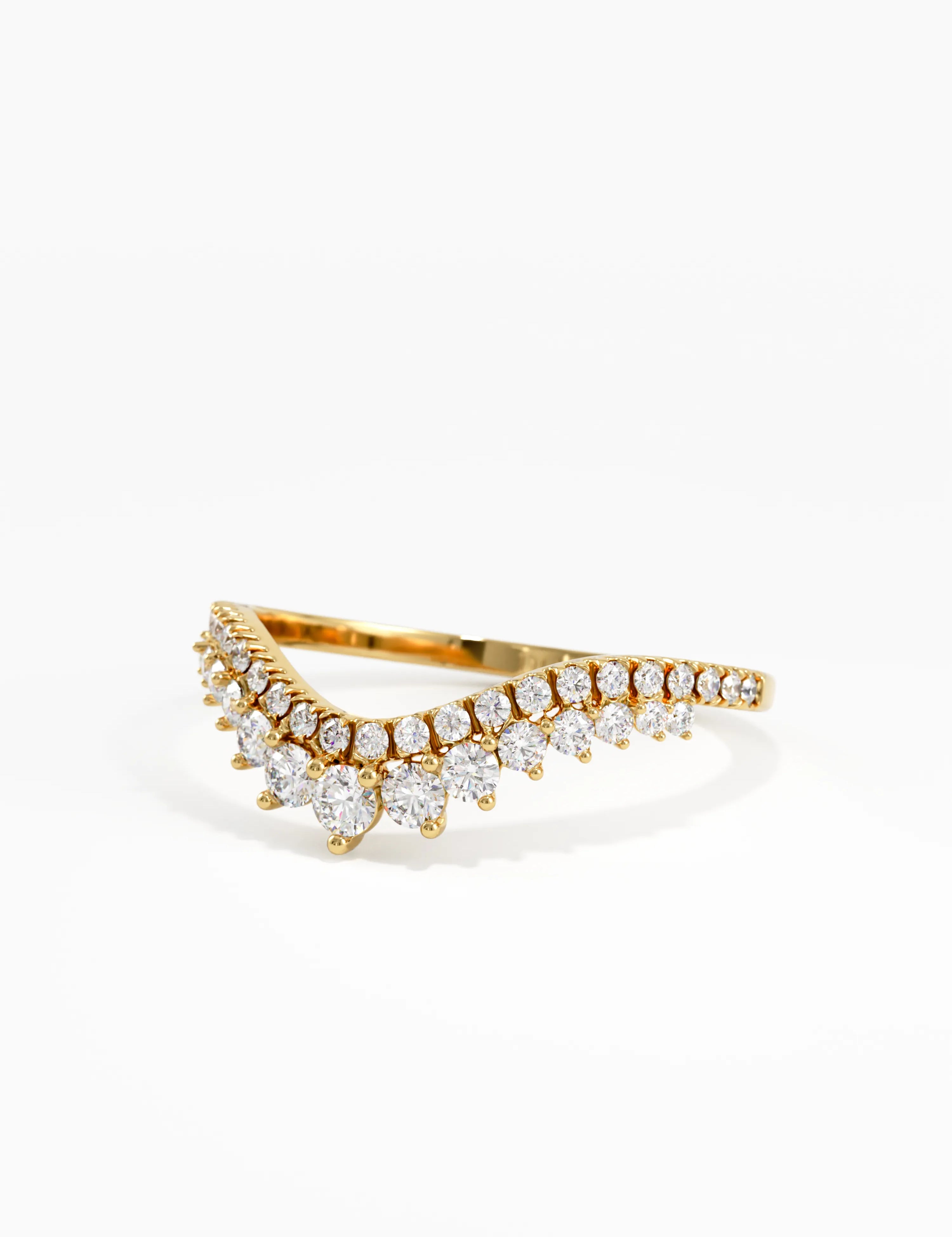 Pave Curve Ring in 10K