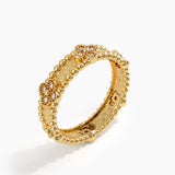 Beaded Cross Wedding Band, solid gold ring, view 5 | DiaFifth
