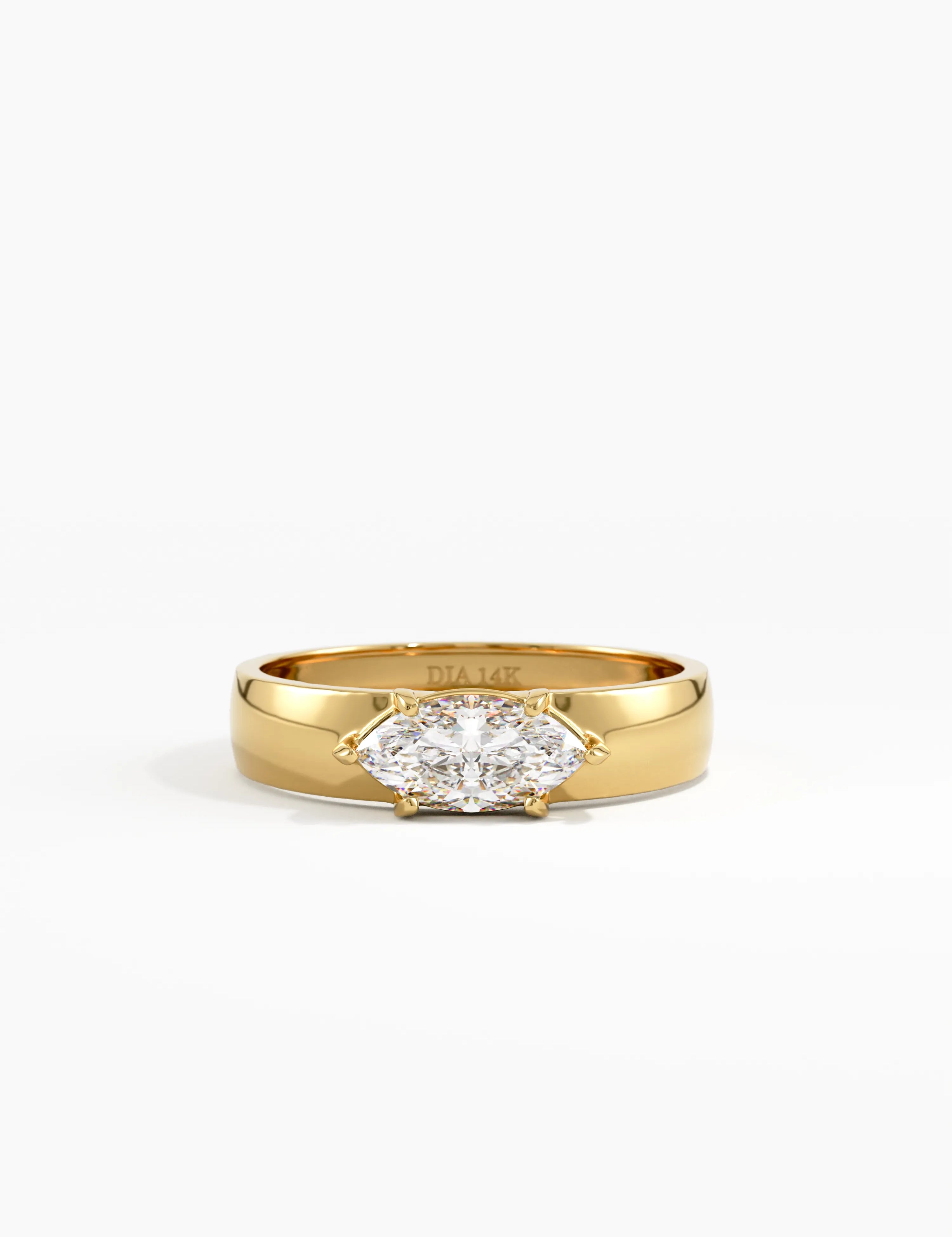 Marquise Dome Engagement Ring, solid gold ring | DiaFifth