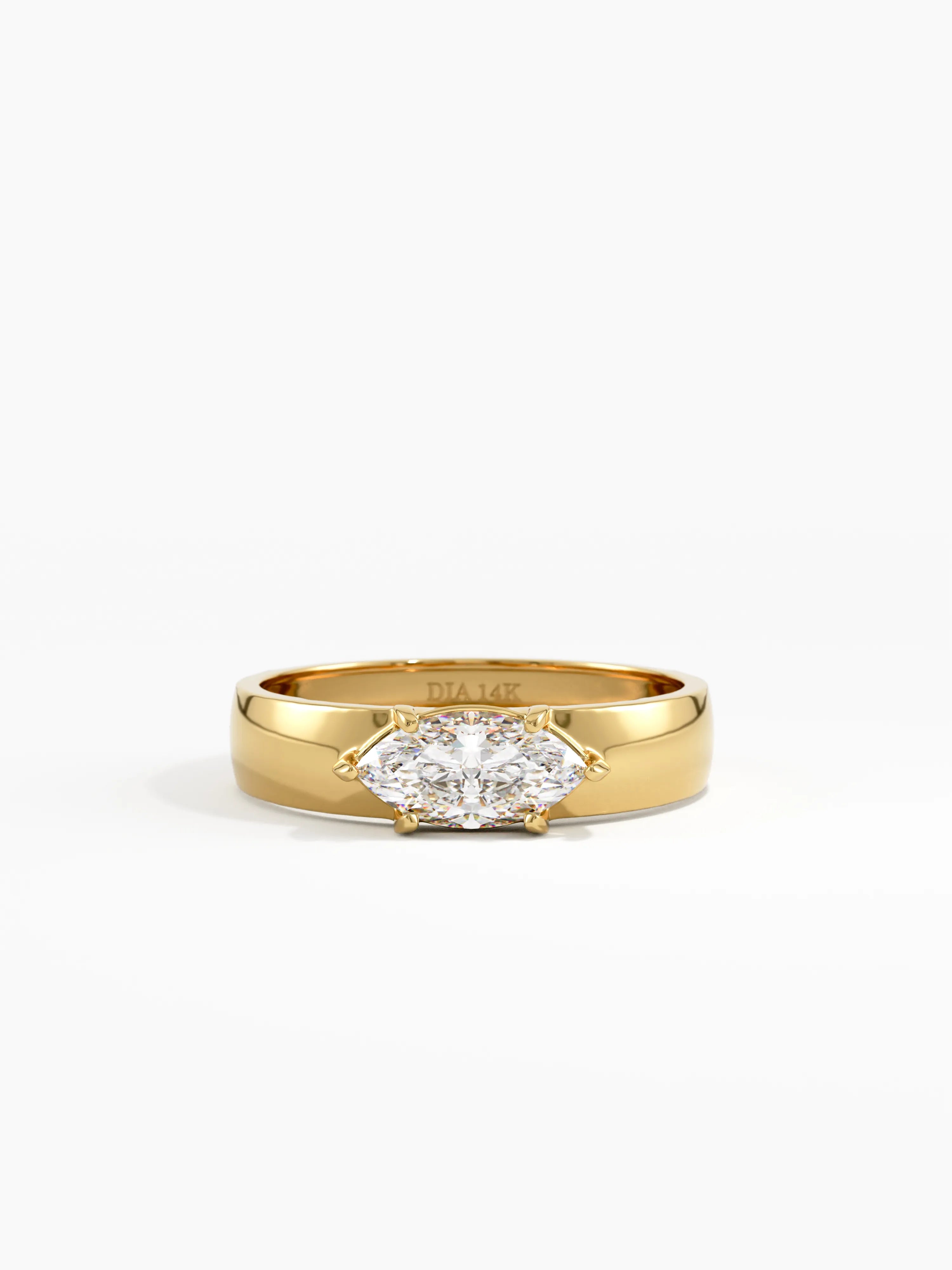 Marquise Dome Engagement Ring, solid gold ring | DiaFifth