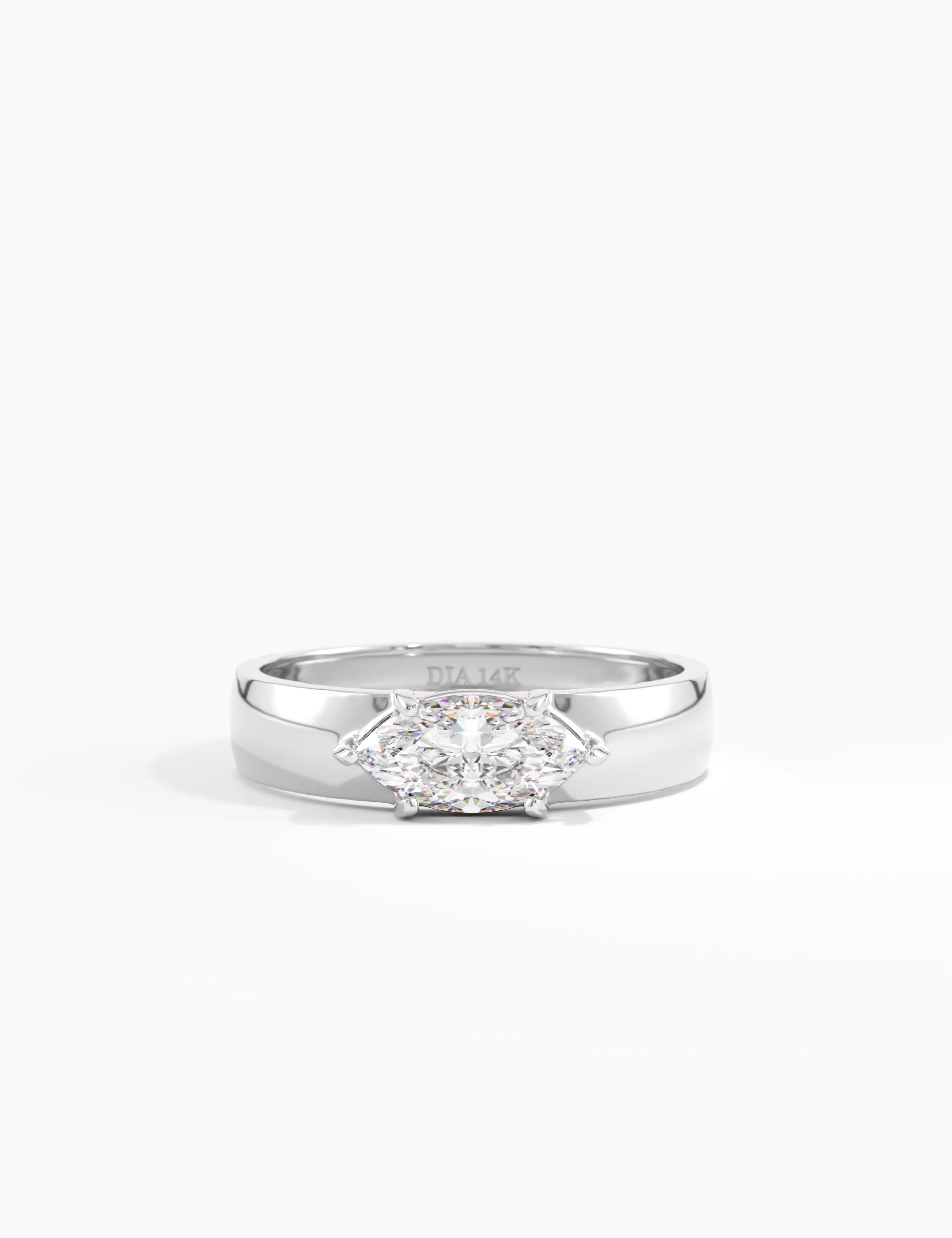 Marquise Dome Engagement Ring, solid gold ring, view 7 | DiaFifth