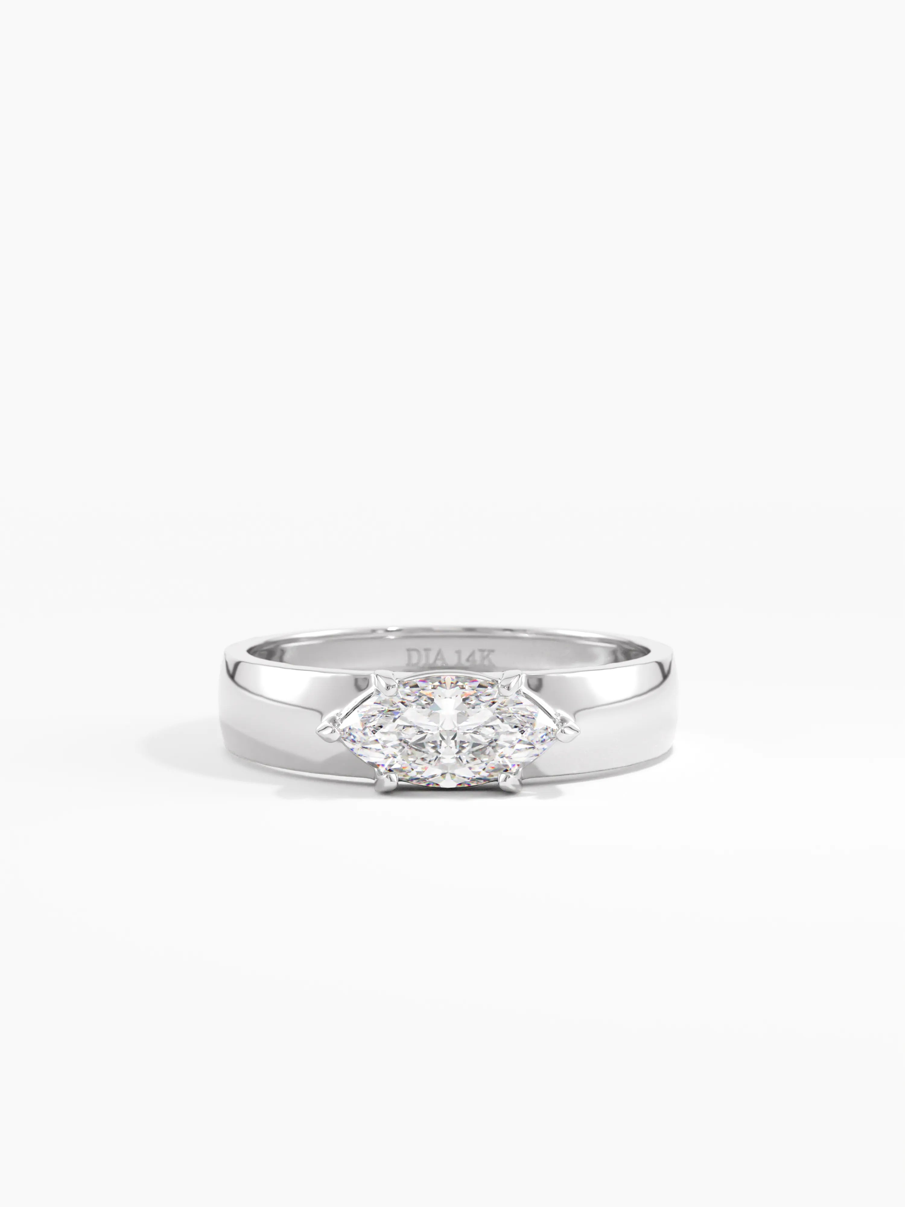 Marquise Dome Engagement Ring, solid gold ring, view 7 | DiaFifth