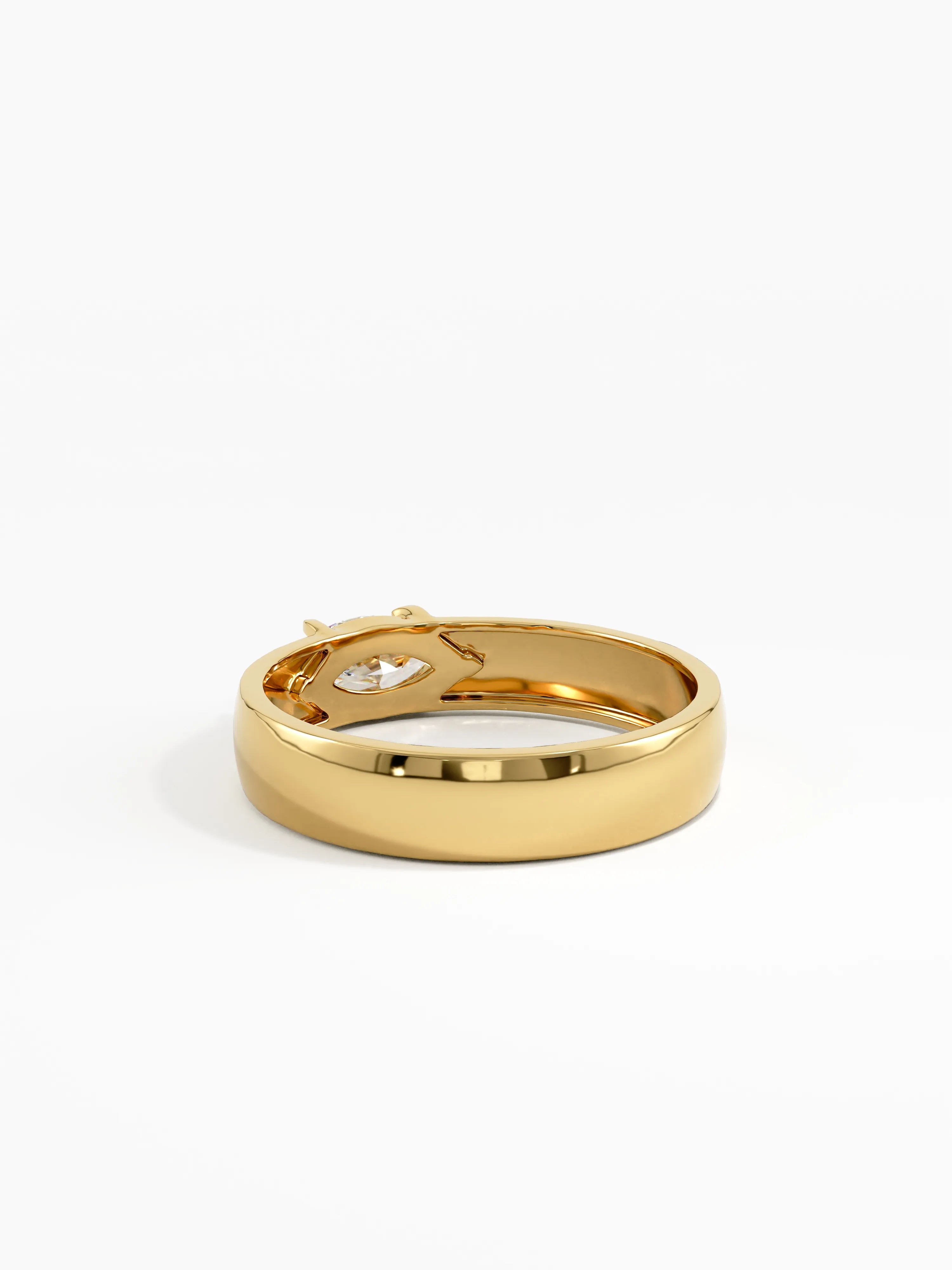 Marquise Dome Engagement Ring, solid gold ring, view 4 | DiaFifth