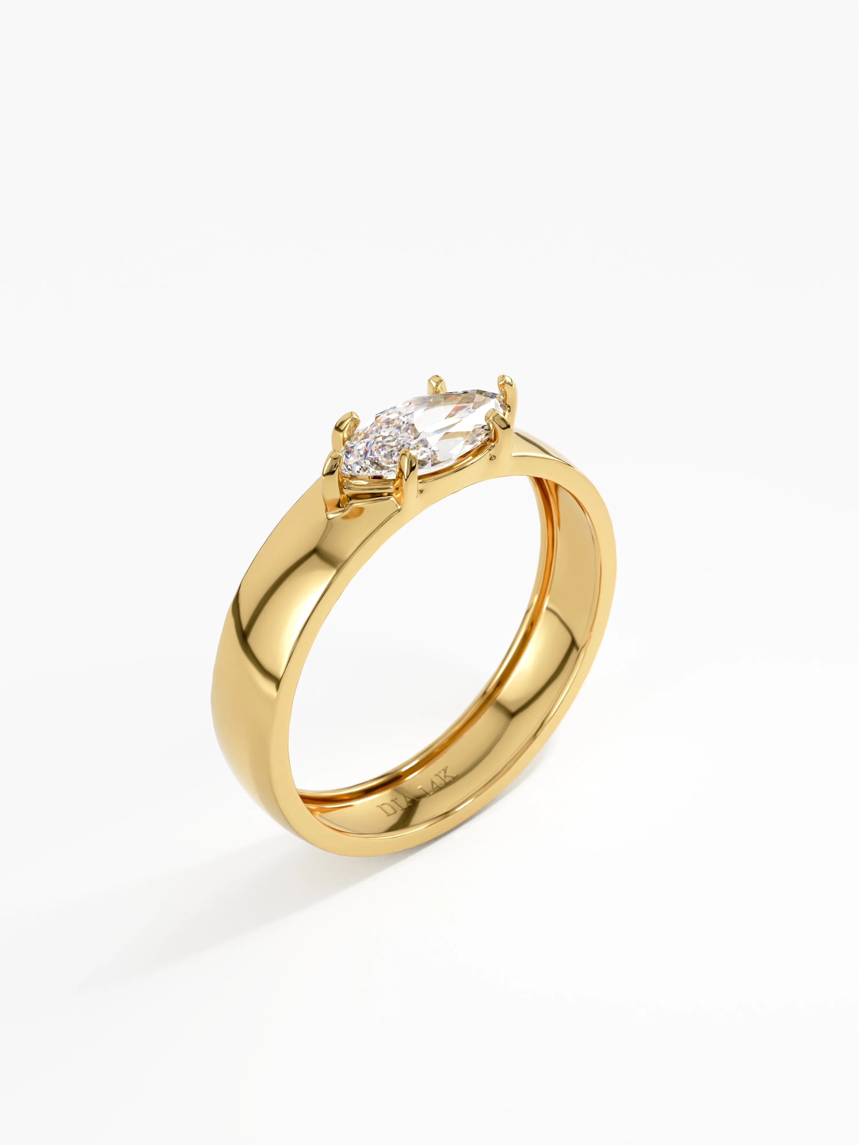 Marquise Dome Engagement Ring, solid gold ring, view 5 | DiaFifth