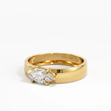 Marquise Dome Engagement Ring, solid gold ring, view 8 | DiaFifth