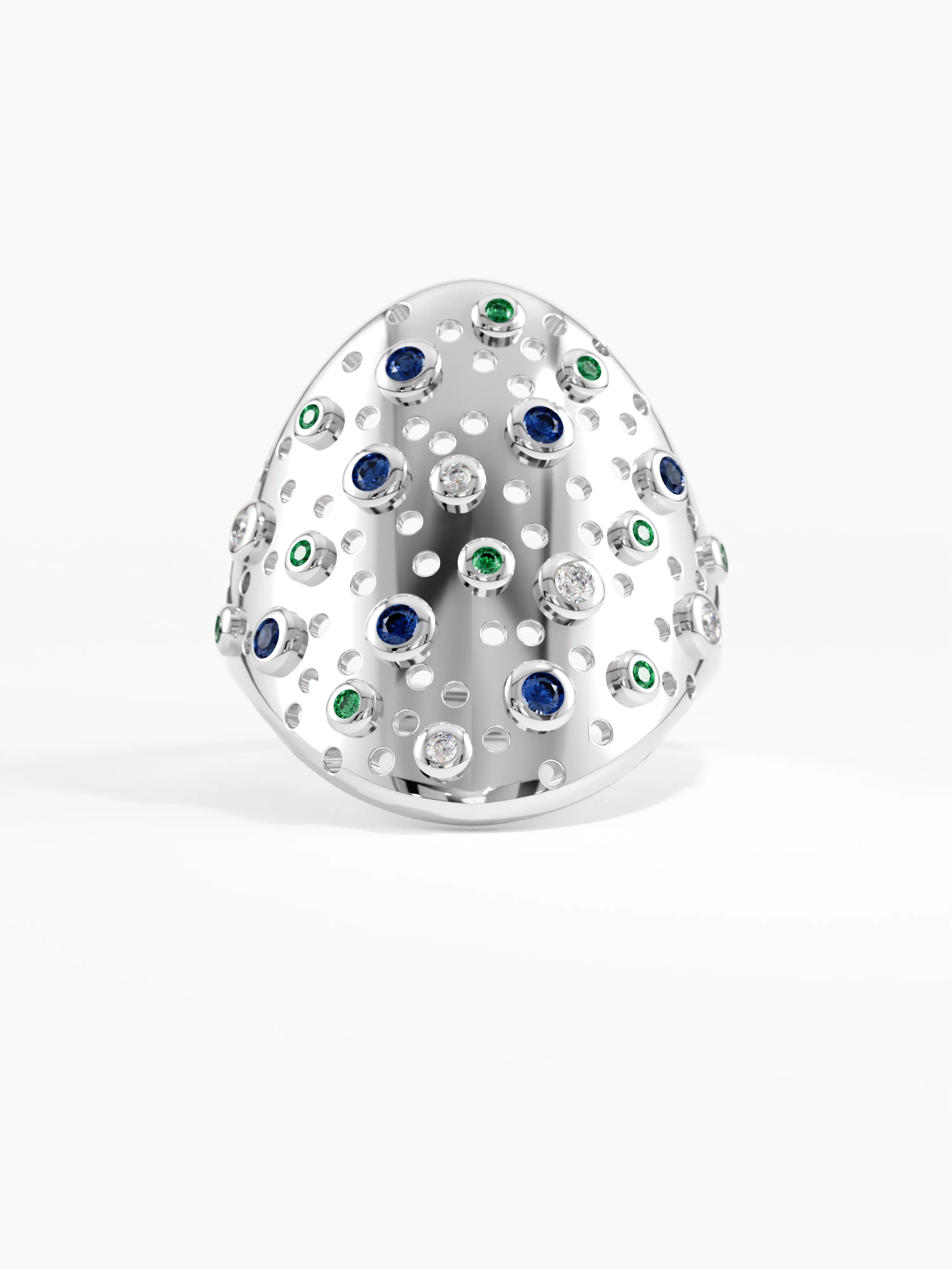 Chunky Scattered Statement Ring, solid gold ring, view 7 | DiaFifth