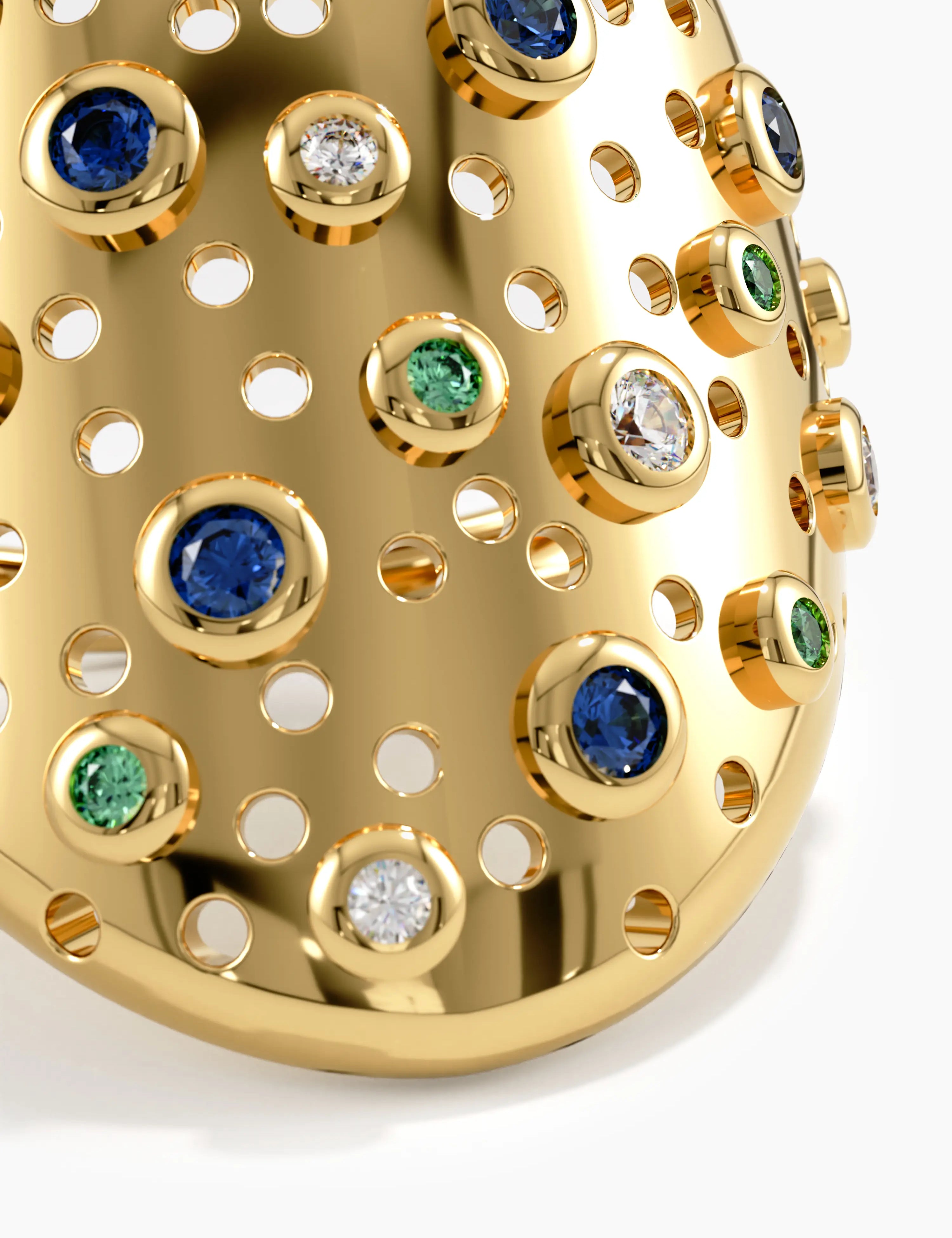 Chunky Scattered Statement Ring, solid gold ring, view 2 | DiaFifth
