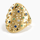 Chunky Scattered Statement Ring, solid gold ring, view 4 | DiaFifth