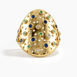 Chunky Scattered Statement Ring, solid gold ring | DiaFifth