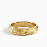 Wave Pattern Wedding Band, solid gold ring, view 8 | DiaFifth