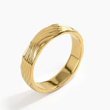 Wave Pattern Wedding Band, solid gold ring, view 5 | DiaFifth
