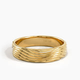Wave Pattern Wedding Band, solid gold ring, view 4 | DiaFifth