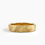 Wave Pattern Wedding Band, solid gold ring | DiaFifth