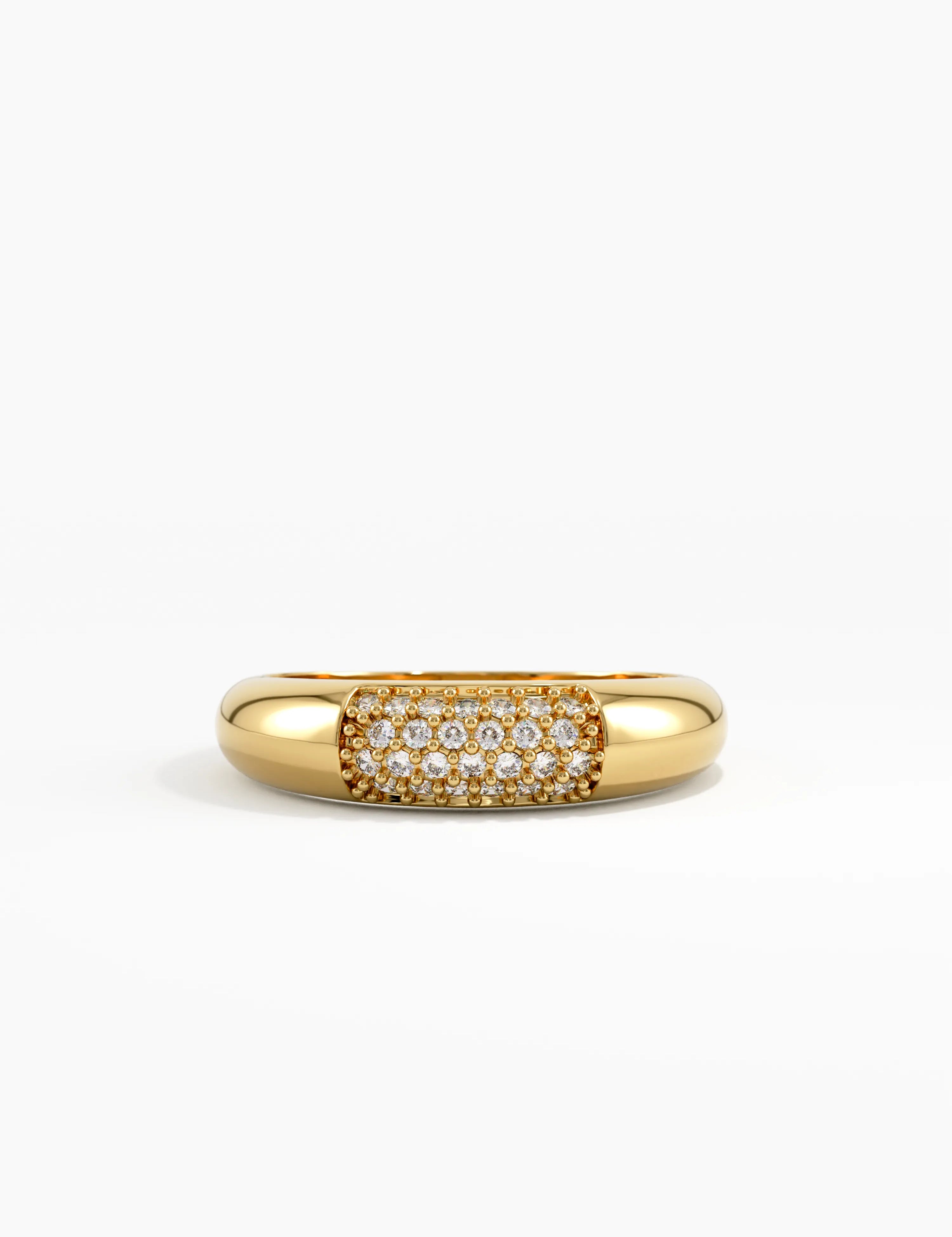 Pave Dome Ring, solid gold ring | DiaFifth