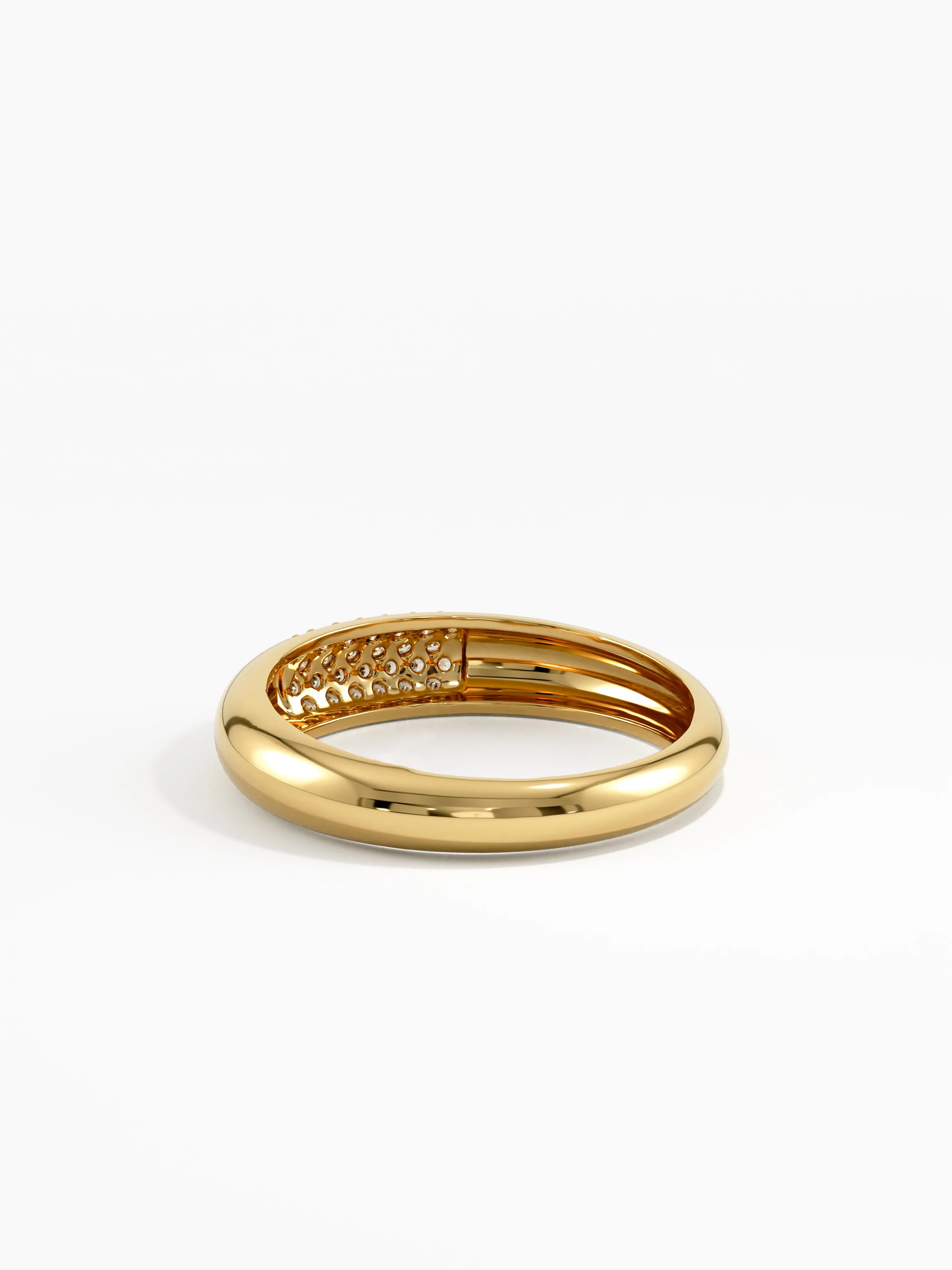 Pave Dome Ring, solid gold ring, view 4 | DiaFifth