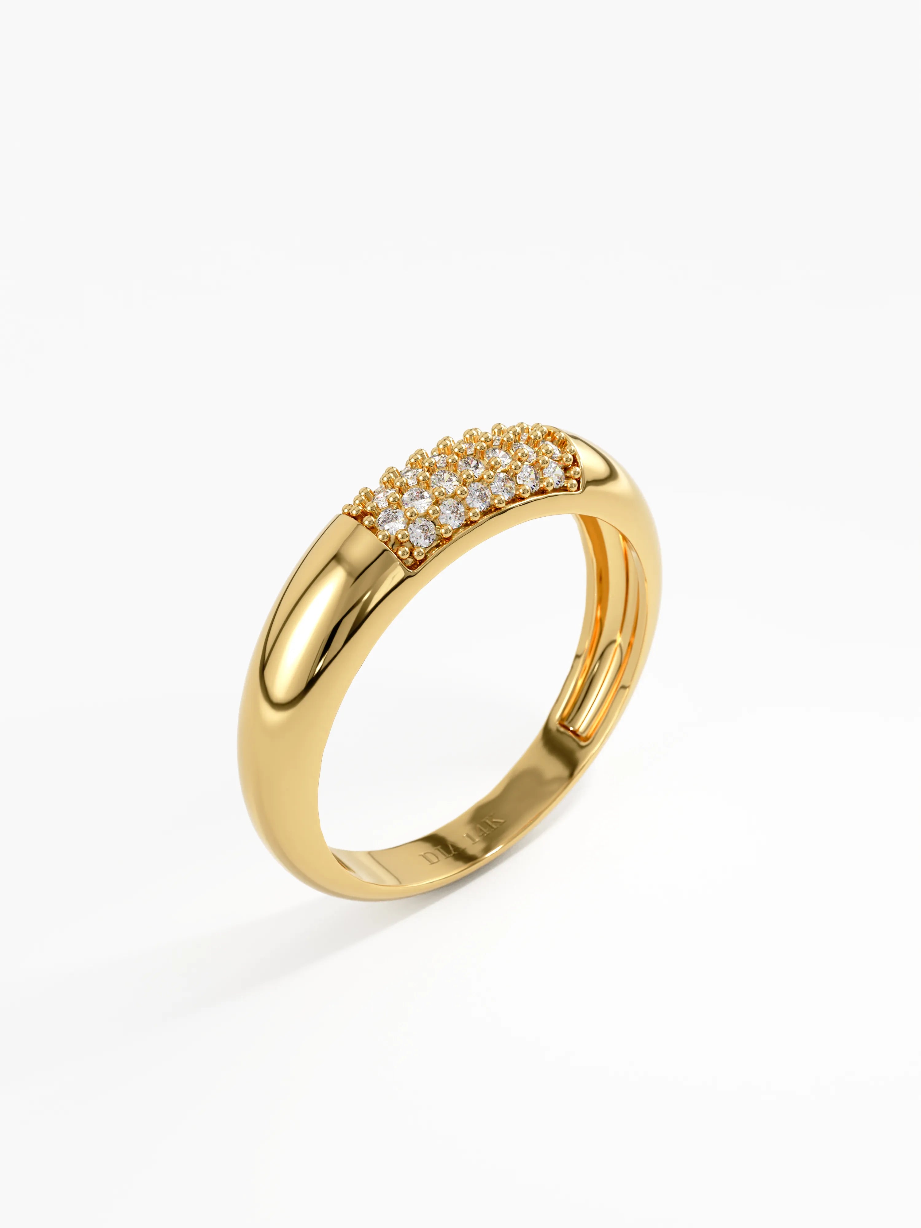 Pave Dome Ring, solid gold ring, view 5 | DiaFifth