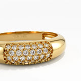Pave Dome Ring, solid gold ring, view 2 | DiaFifth