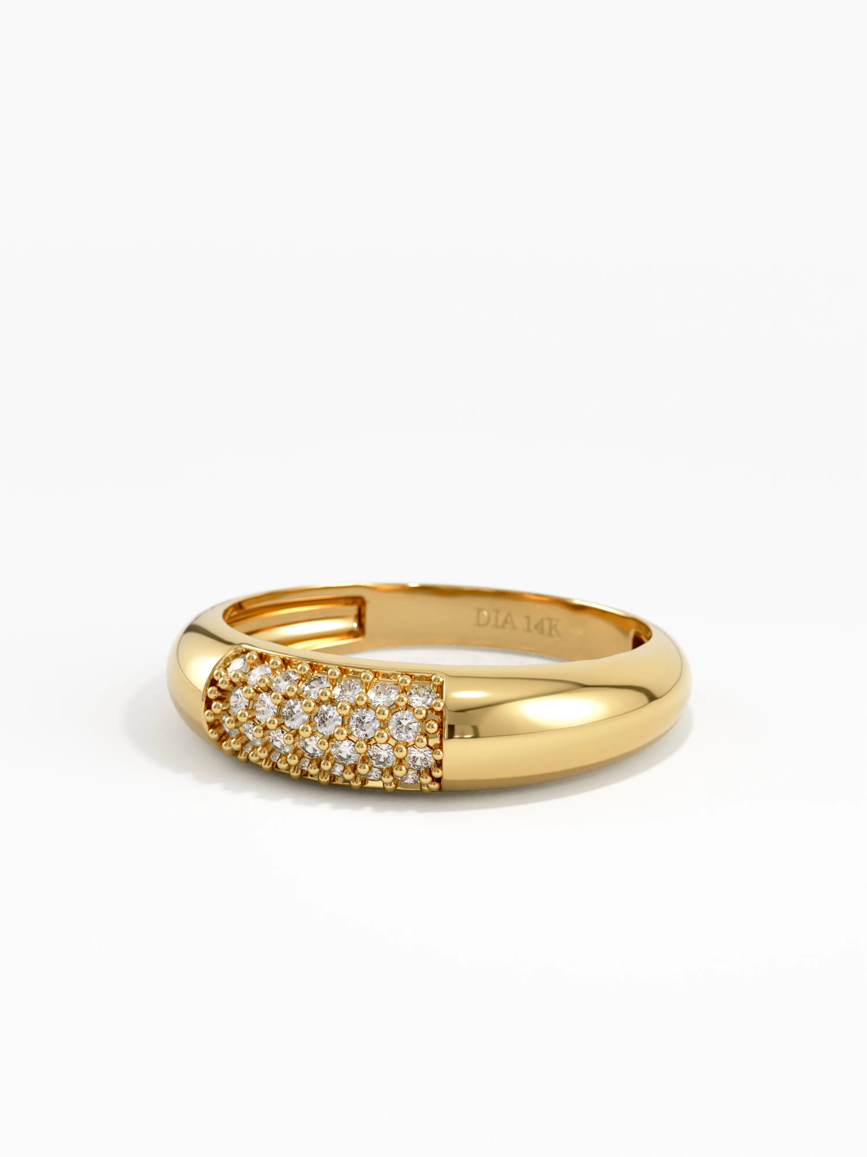 Pave Dome Ring, solid gold ring, view 8 | DiaFifth