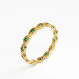 Art Deco Emerald Ring, solid gold ring, view 4 | DiaFifth