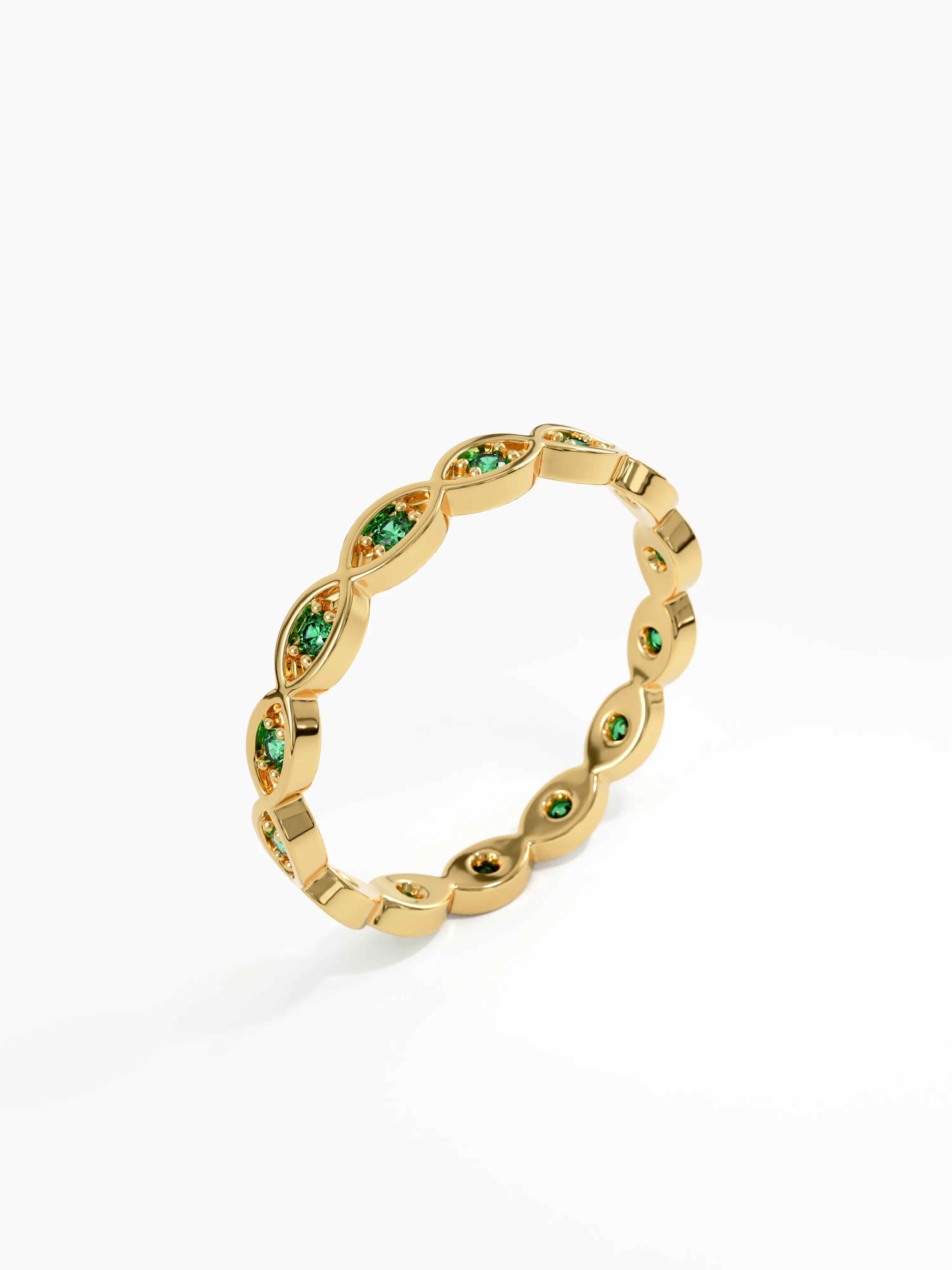 Art Deco Emerald Ring, solid gold ring, view 4 | DiaFifth