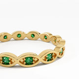 Art Deco Emerald Ring, solid gold ring, view 2 | DiaFifth