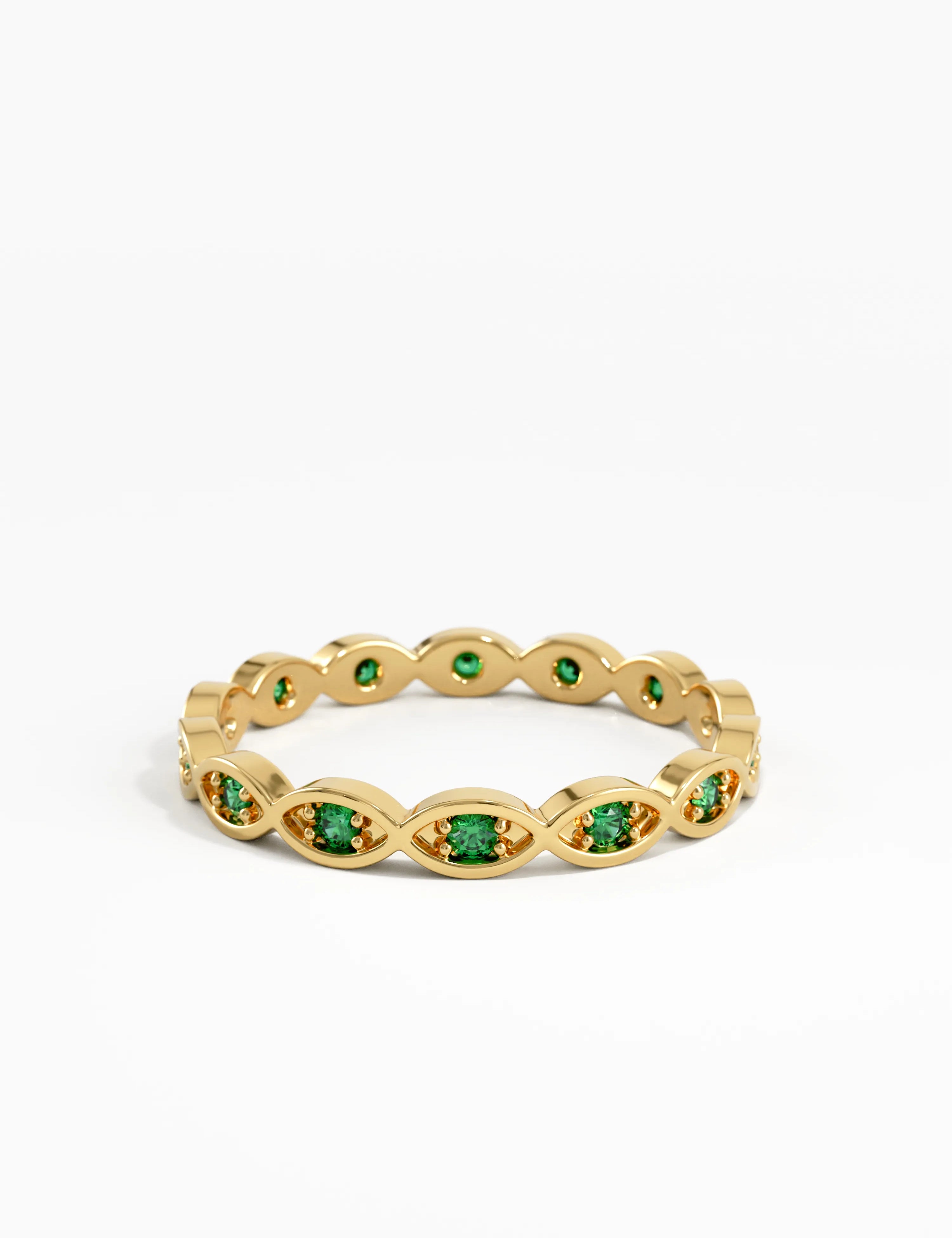 Art Deco Emerald Ring, solid gold ring, view 7 | DiaFifth
