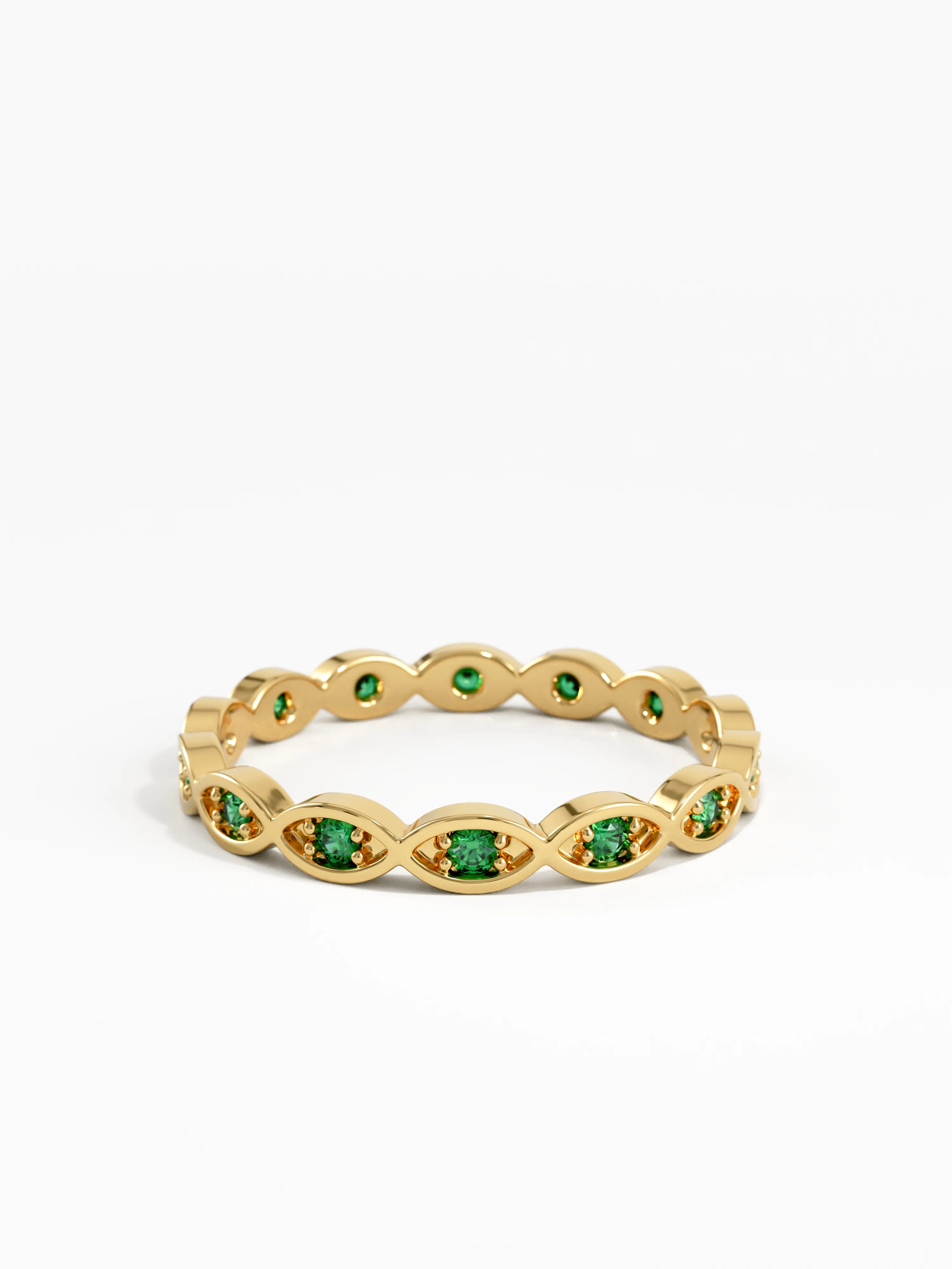 Art Deco Emerald Ring, solid gold ring, view 7 | DiaFifth