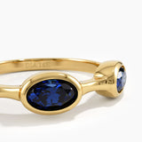 Sapphire Gemstone Ring, solid gold ring, view 2 | DiaFifth