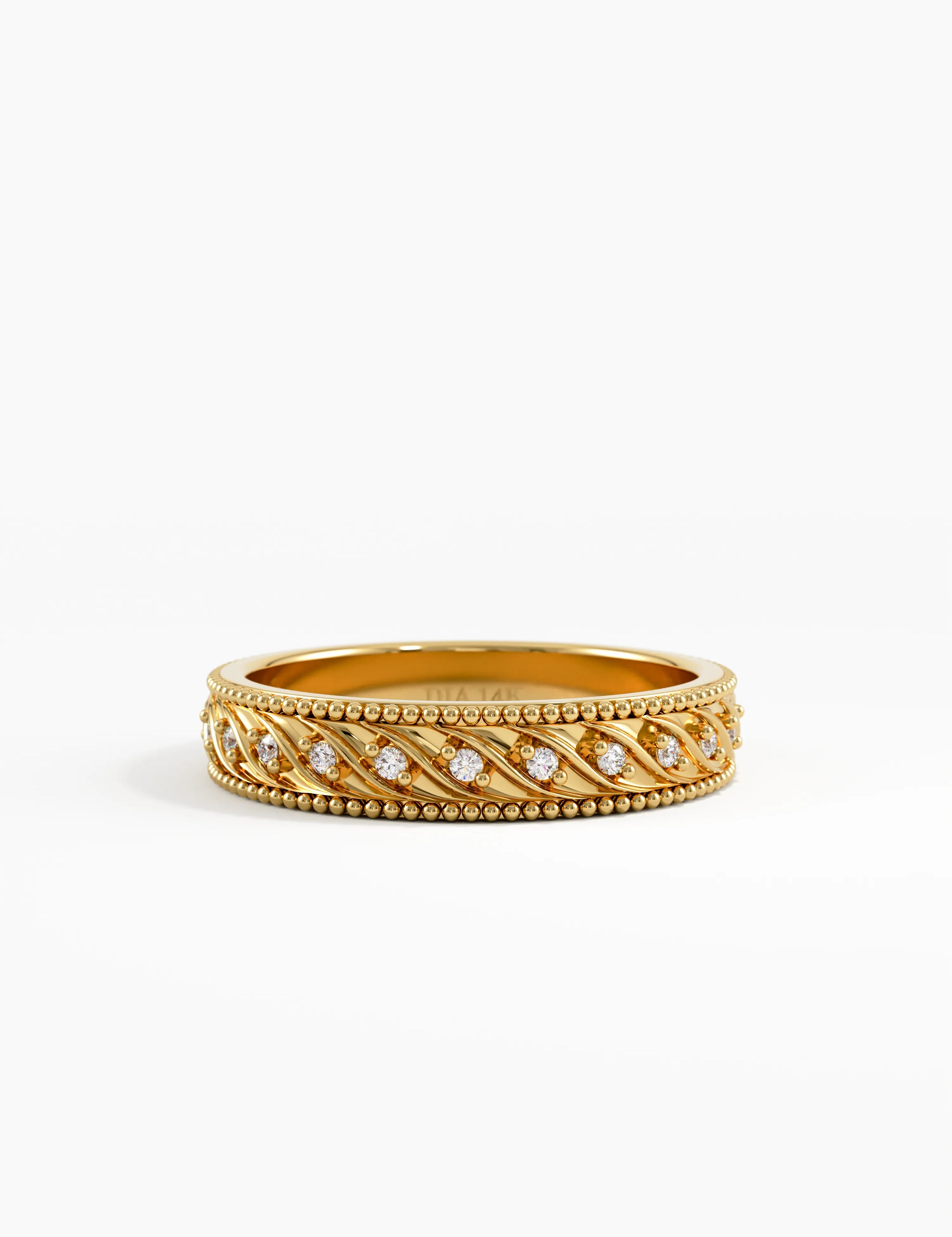 Antique Wedding Band, solid gold ring | DiaFifth