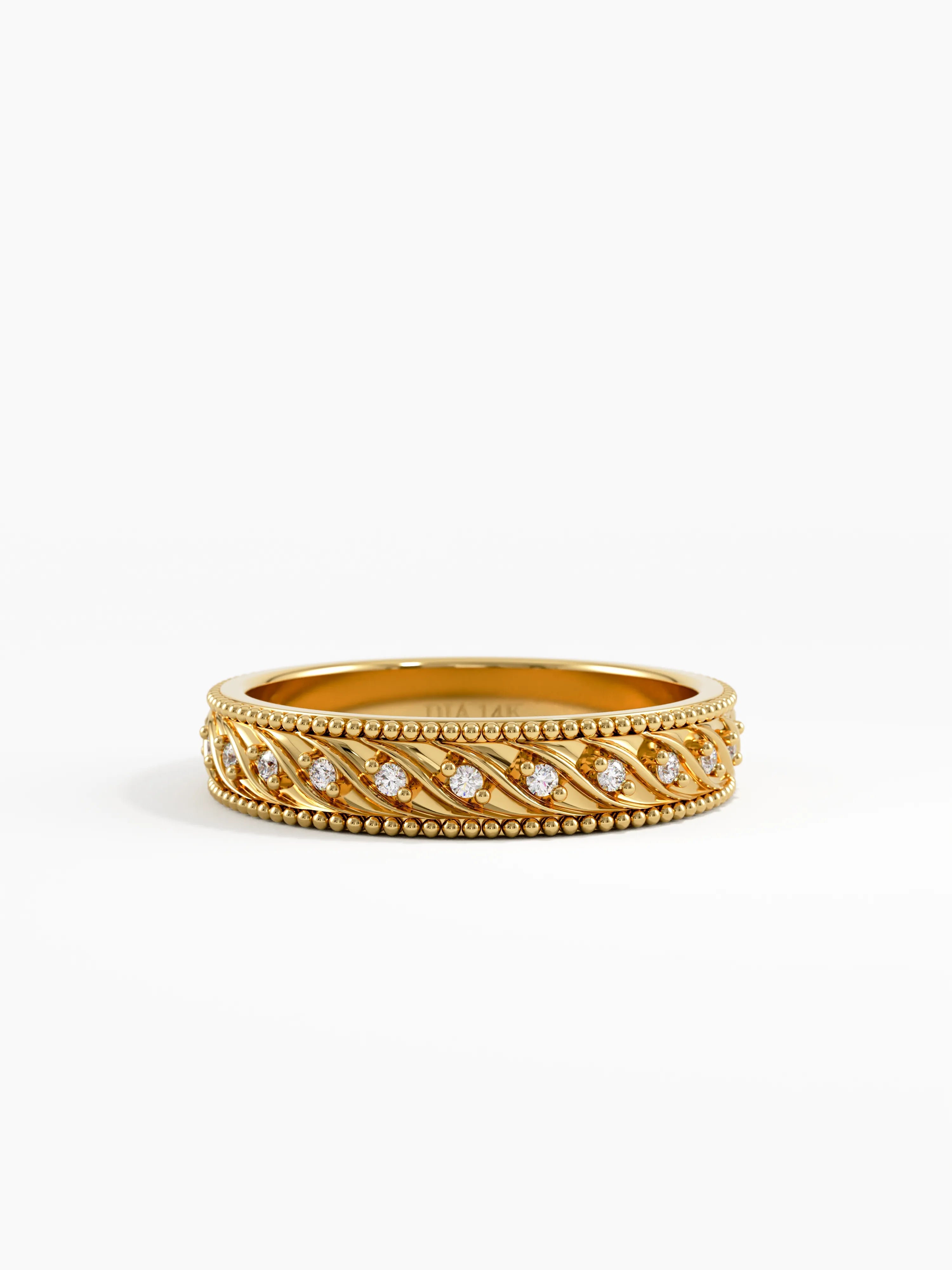 Antique Wedding Band, solid gold ring | DiaFifth