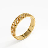 Antique Wedding Band, solid gold ring, view 5 | DiaFifth