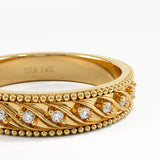 Antique Wedding Band, solid gold ring, view 7 | DiaFifth