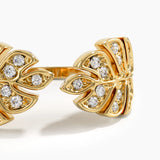 Open Palm Leaf Ring, solid gold ring, view 2 | DiaFifth