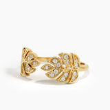Open Palm Leaf Ring, solid gold ring, view 4 | DiaFifth