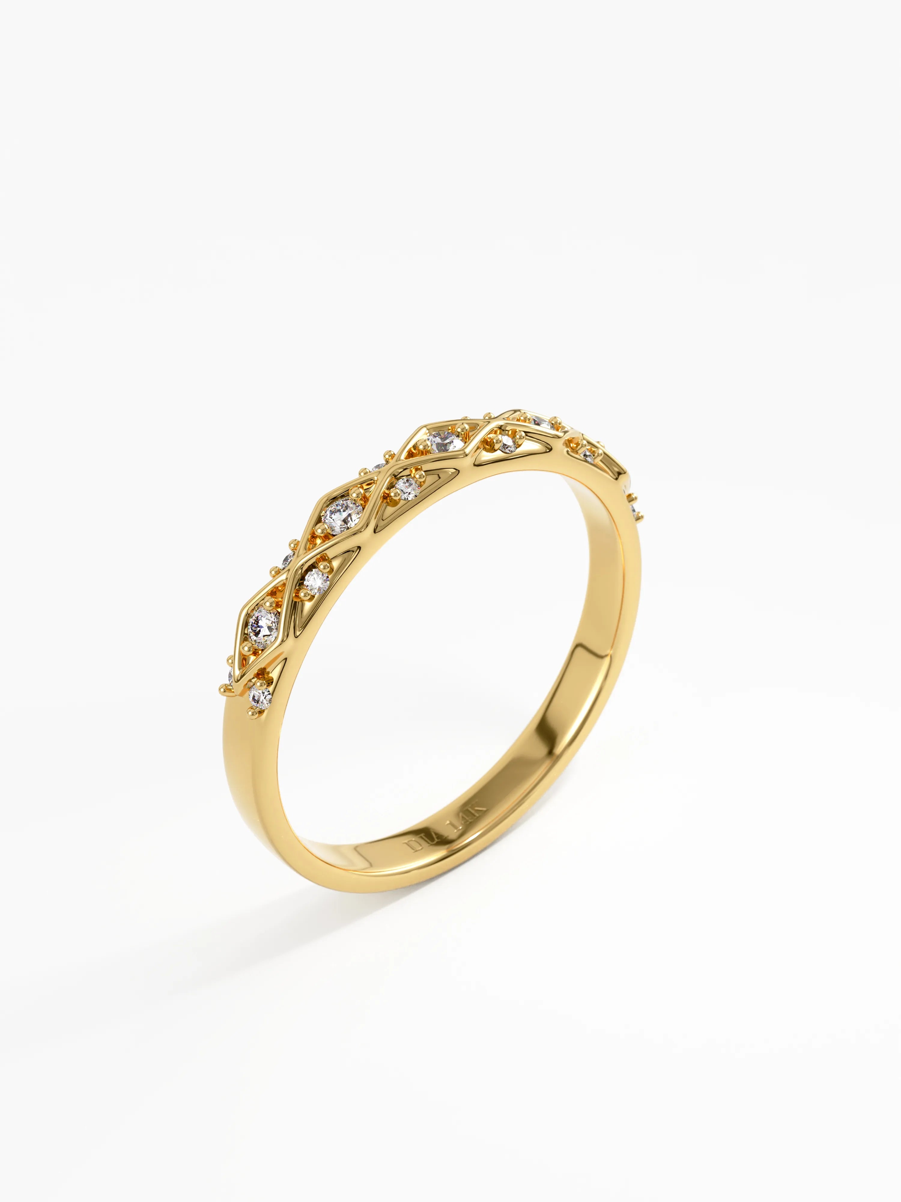 Half Eternity Wedding Ring, solid gold ring, view 5 | DiaFifth