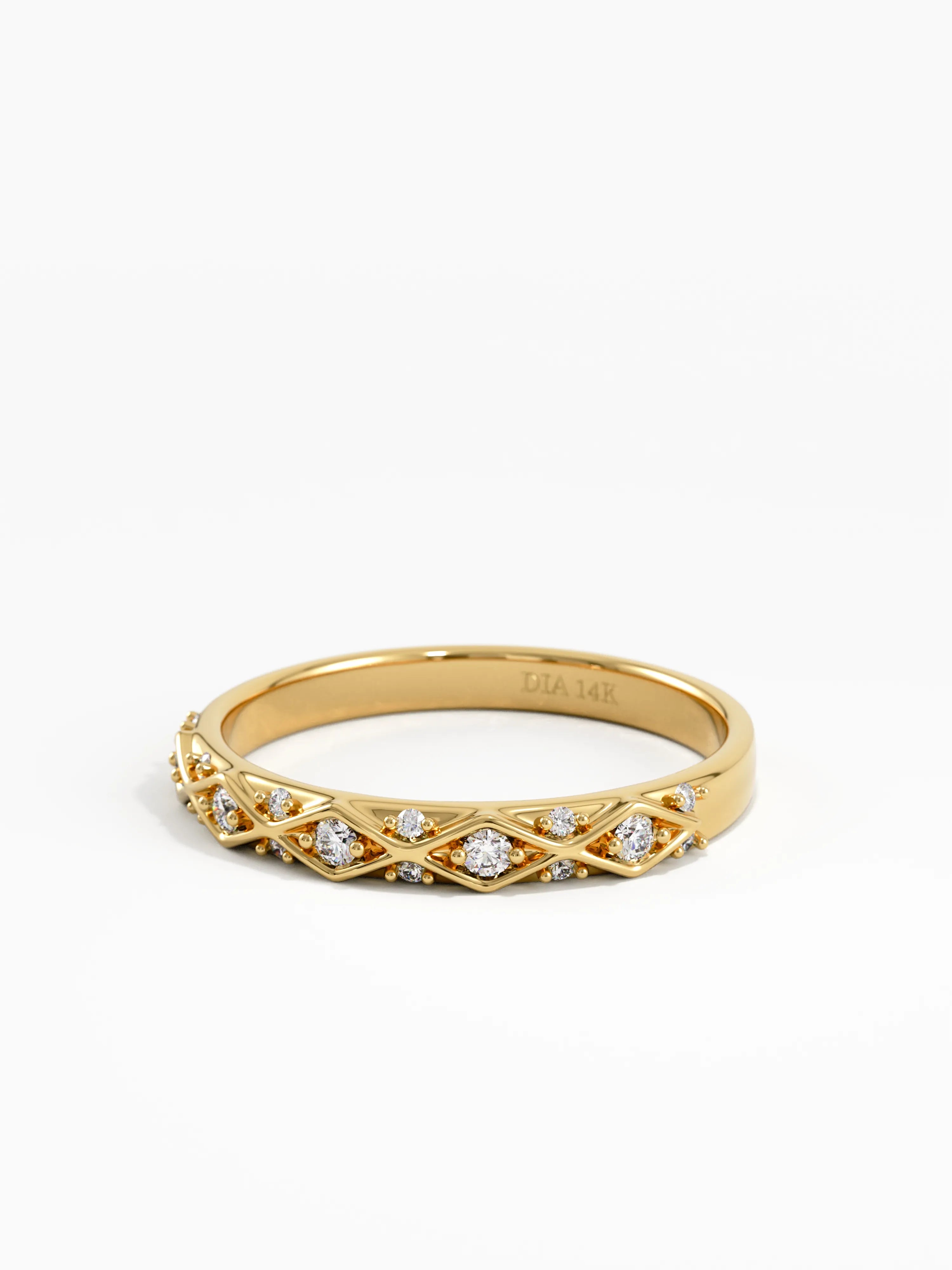 Half Eternity Wedding Ring, solid gold ring, view 8 | DiaFifth