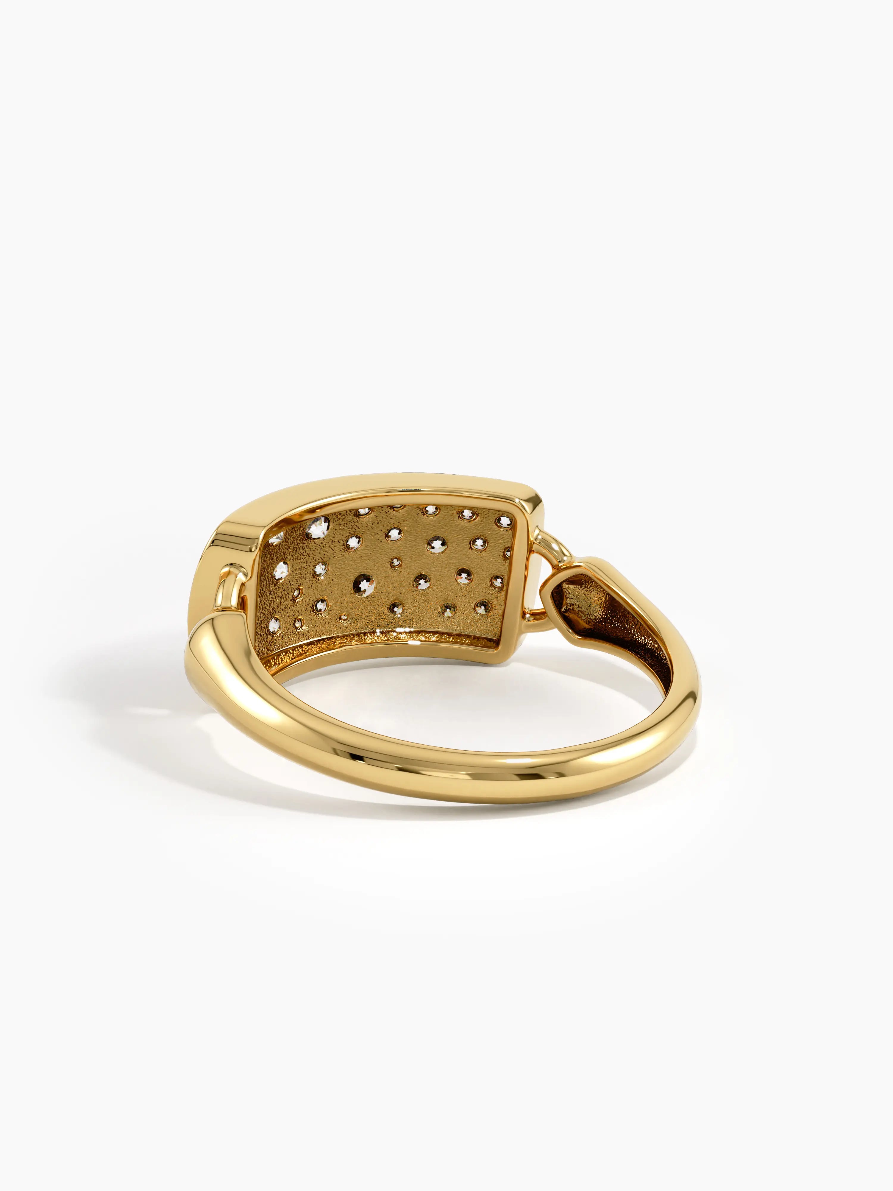 Pave Chunky Statement Ring, solid gold ring, view 8 | DiaFifth
