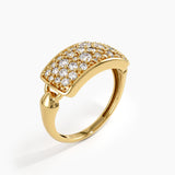 Pave Chunky Statement Ring, solid gold ring, view 5 | DiaFifth