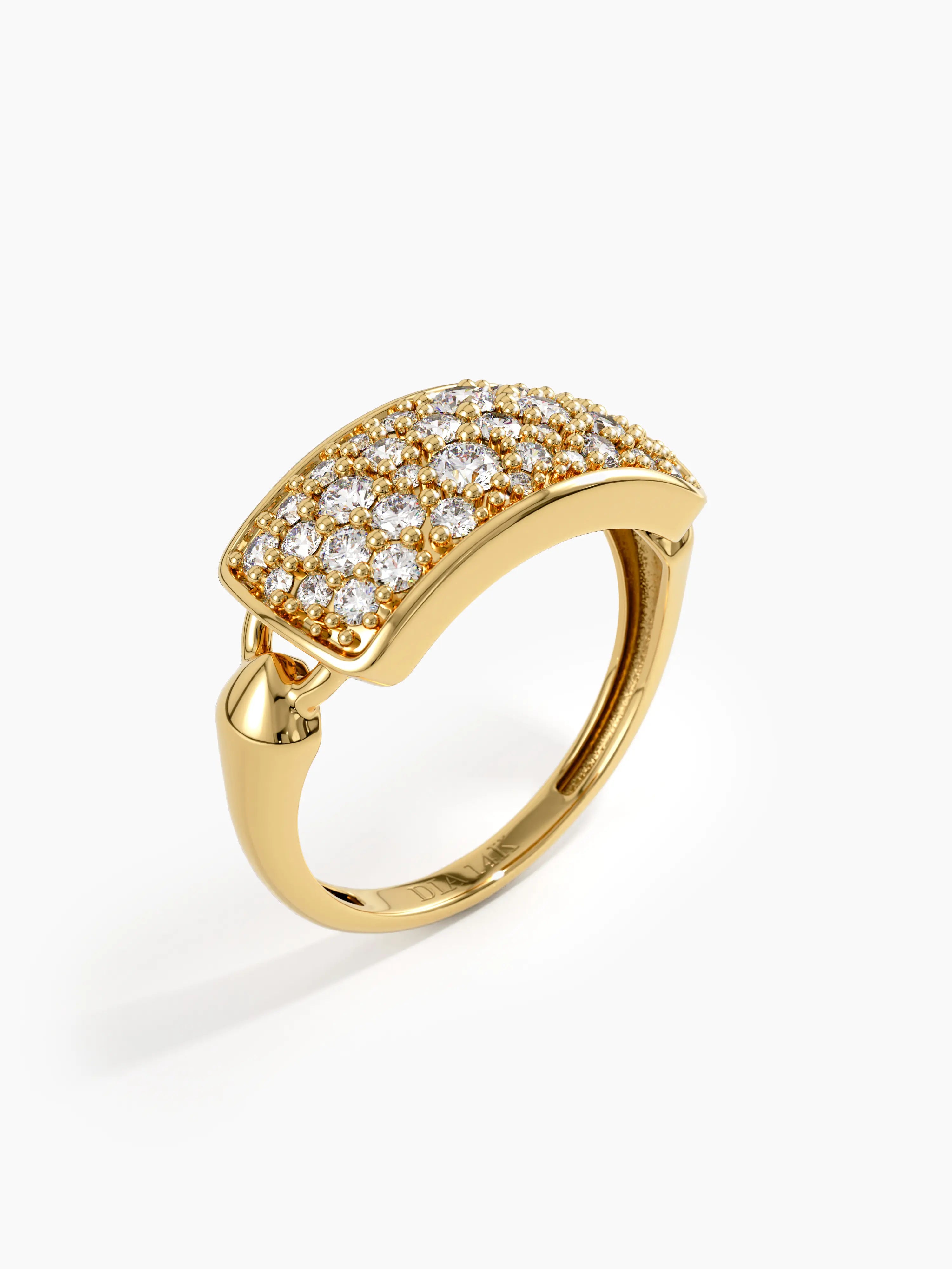 Pave Chunky Statement Ring, solid gold ring, view 5 | DiaFifth