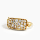Pave Chunky Statement Ring, solid gold ring, view 4 | DiaFifth