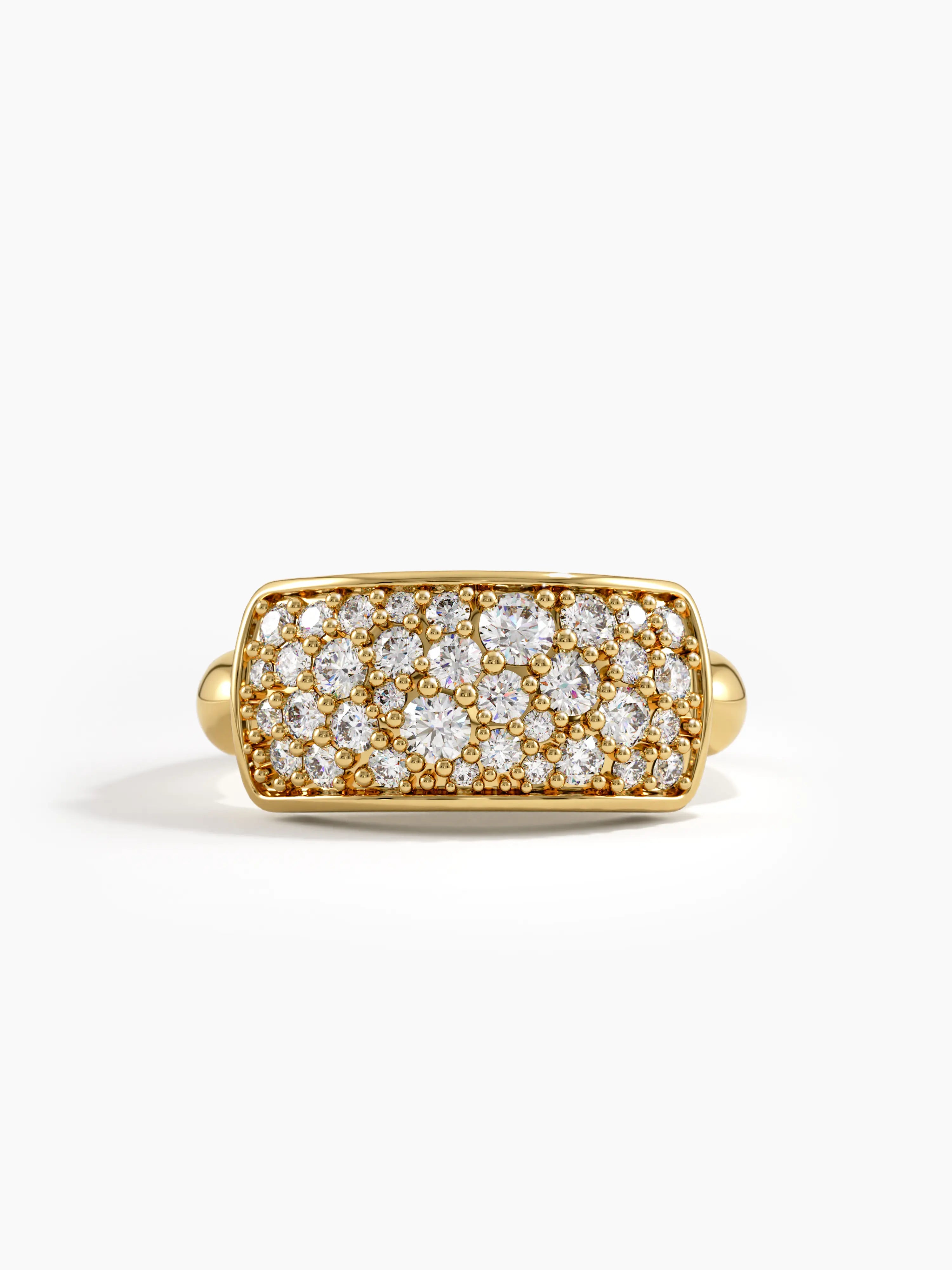 Pave Chunky Statement Ring, solid gold ring | DiaFifth