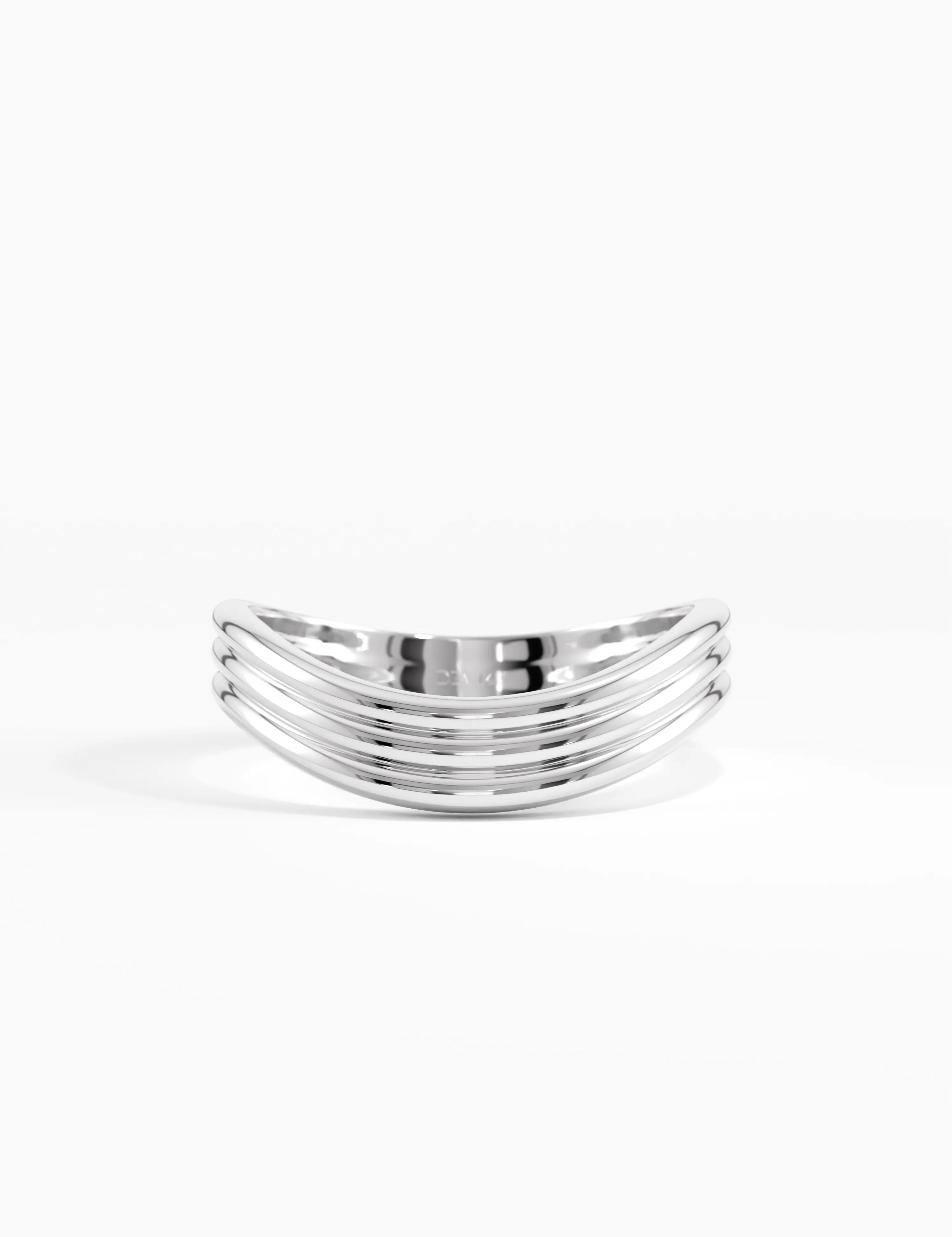 Triple Band Curve Ring, solid gold ring, view 7 | DiaFifth