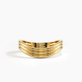 Triple Band Curve Ring, solid gold ring | DiaFifth