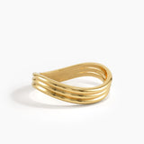 Triple Band Curve Ring, solid gold ring, view 8 | DiaFifth